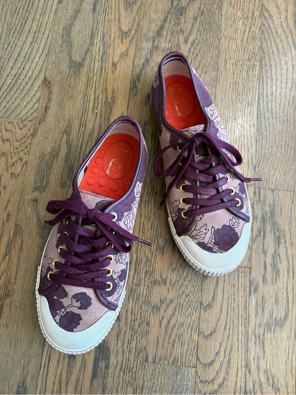 Tretorn Plum Floral Canvas Sneakers